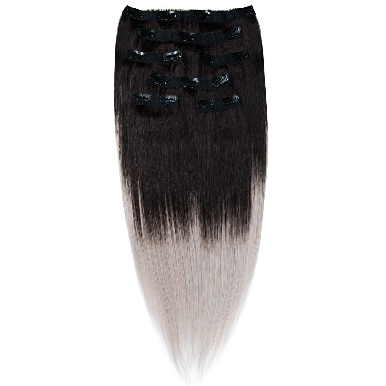 AVERA #1B/601 Black and Silver Ombre Clip-In Hair Extension