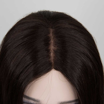 Long Wavy Medium Brown Mid Part Wig