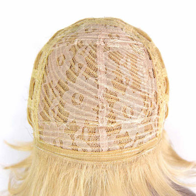 AVERA Platinum Blonde Short Wavy Side-part Wig